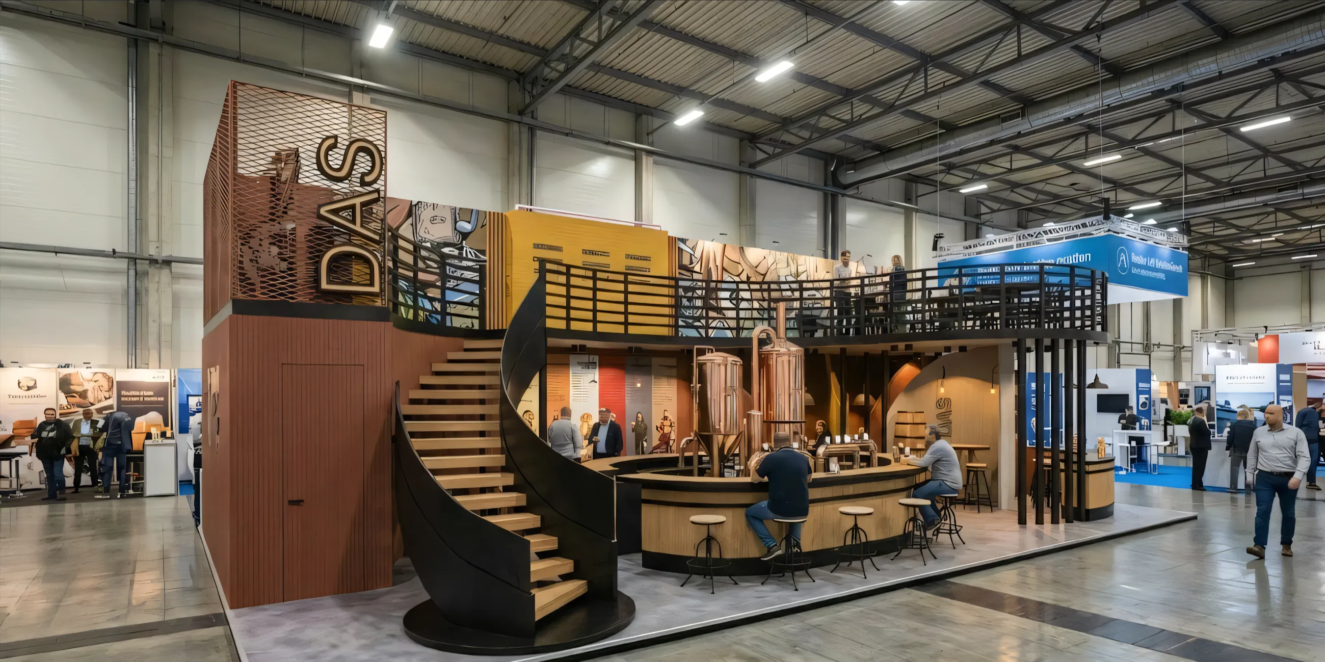 Das Bira stand — primary perspective render.