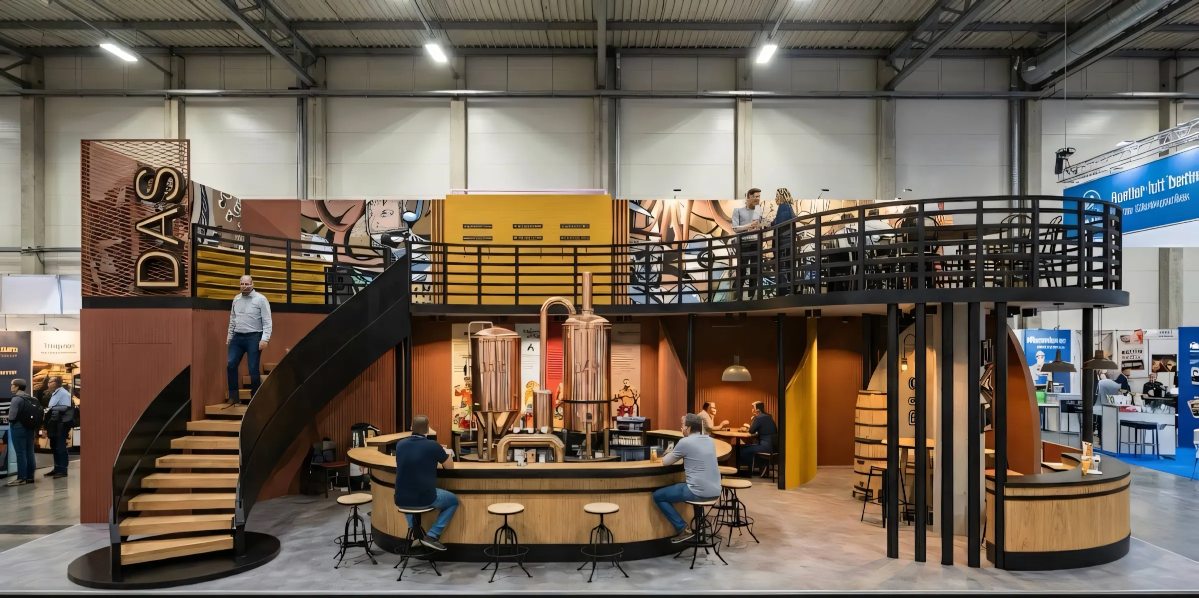 Das Bira stand — detail perspective render.
