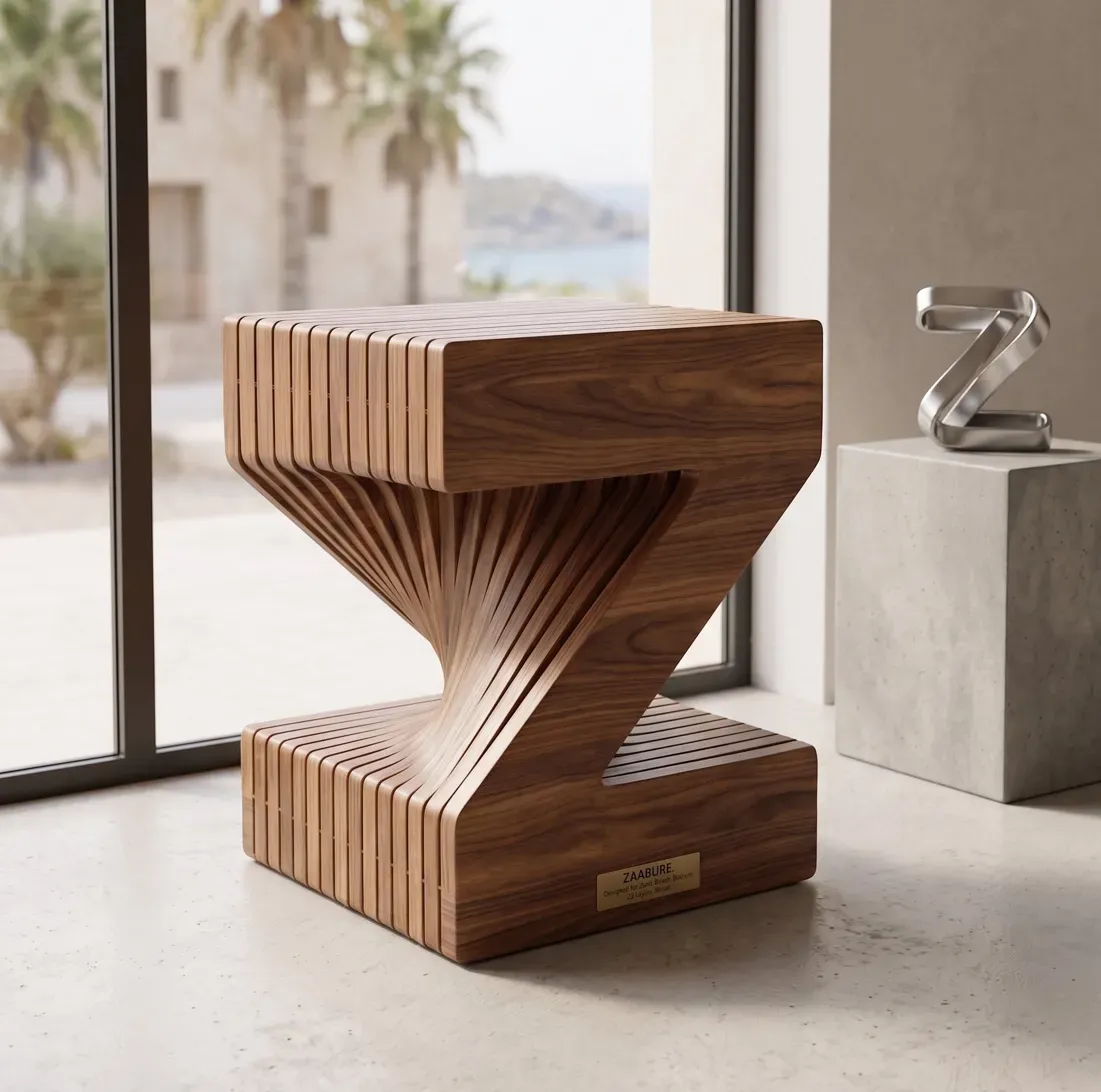Zaabure stool — studio render.