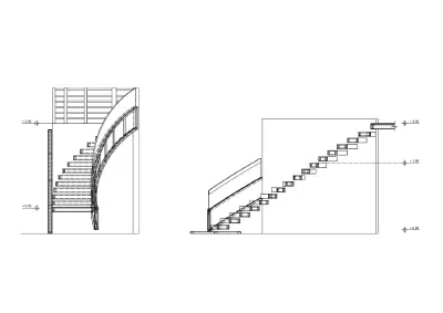 Das Bira stair section AA–BB.